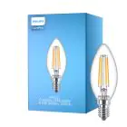 Philips Corepro LED Vela E14 con Filamento Clara 6.5W 806lm - 827 Luz muy Cálida | Reemplazo 60W