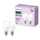 Multipack 2x Philips Bulbo LED E27 Pera Mate 7W 806lm - 827 Luz Muy Cálida