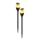 Paquete dúo 2x Interlight Pico Luz Solar Jardín Torch Negro 1W 40lm - 816 Luz Muy Cálida | incl. Batería