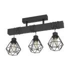 Eglo Luz de techo Townshend 5 Acero Madera Negro | IP20 - Apta para 3x E27 
