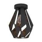 Eglo Luz de techo Carlton 1 Acero Negro Cobre | IP20 - Apta para 1x E27 