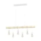 Eglo Colgante De Luz Townshend Acero Blanco Madera | IP20 - Apta para 6x E27 