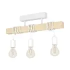 Eglo Luz de techo Townshend Acero Blanco Madera | IP20 - Apta para 3x E27 