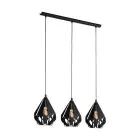 Eglo Colgante De Luz Carlton 5 Acero Negro | IP20 - Apta para 3x E27 