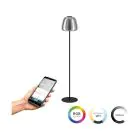 Eglo Lámpara de pie Alfero-Z Acero Negro 15.5W 2000lm - 827-865 Ajustable Blanco + RGB | IP20 - Zigbee Regulable