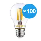 Multipack 100x Noxion Lucent LED E27 Pera con Filamento Clara 4.5W 470lm - 822-827 Dim To Warm | Regulable - Reemplazo 40W