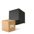 Multipack 2x D'Lite Luz De Pared Elingen Aluminium Negro Up & Down 2.9W 170lm - 830 Luz Cálida | IP65 - A Pilas - Sensor De Luz